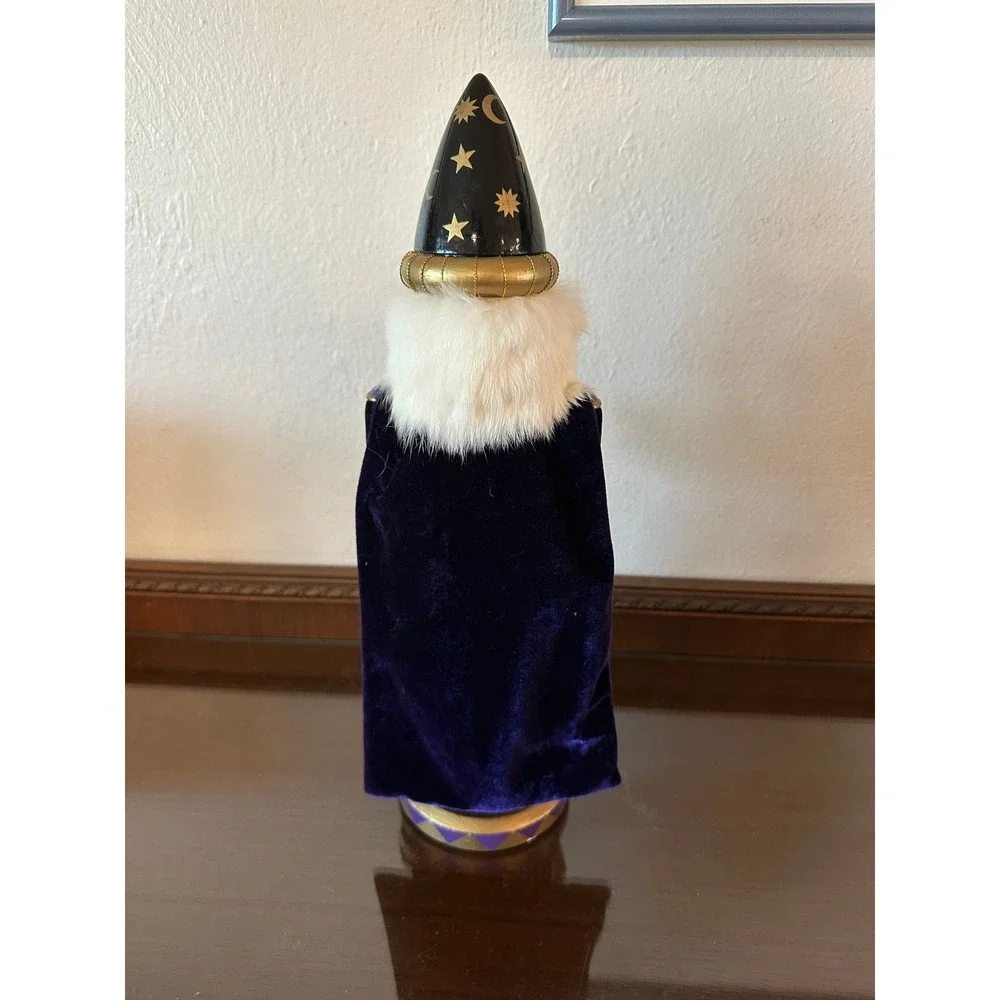 Wizard Nutcracker Wooden Celestial Sorcerer Crystal Ball Book of Spells 15 Inch